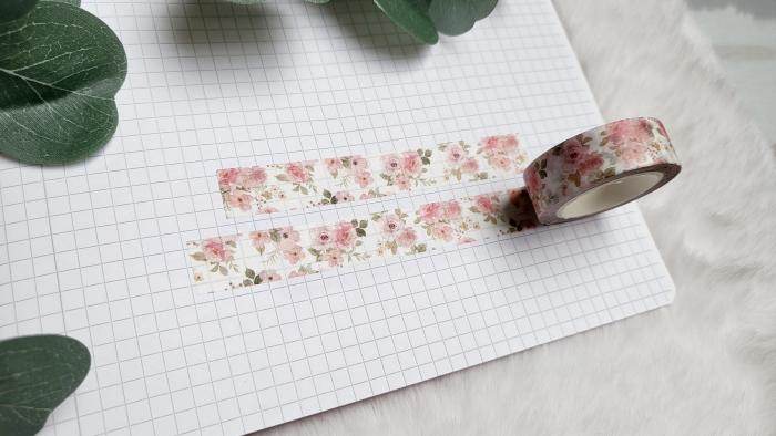 Washi Tape rosa Blumen